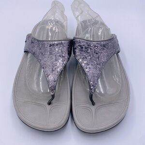 Silver fitflops rhinestones woman’s 9